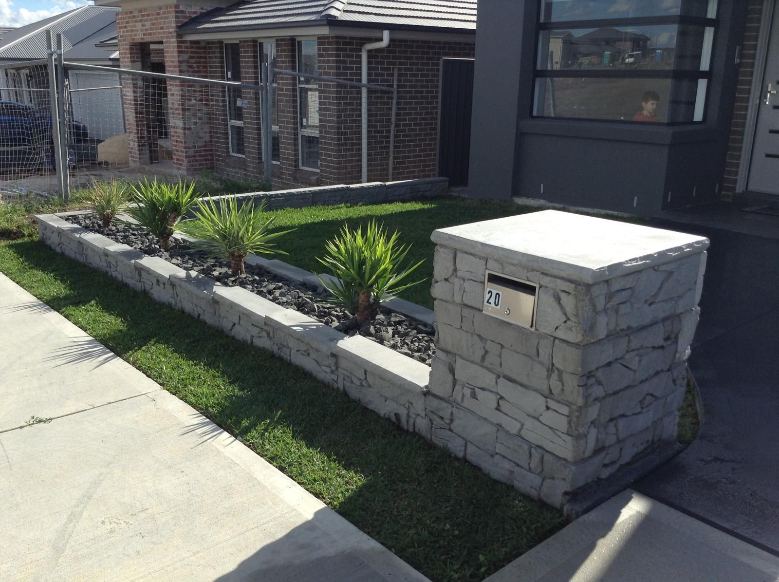 Landscaped garden bed with Steve-made edging