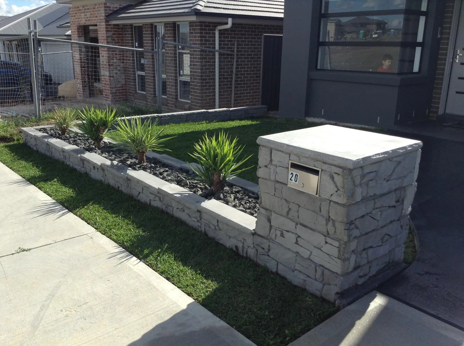 Landscaped garden bed with Steve-made edging