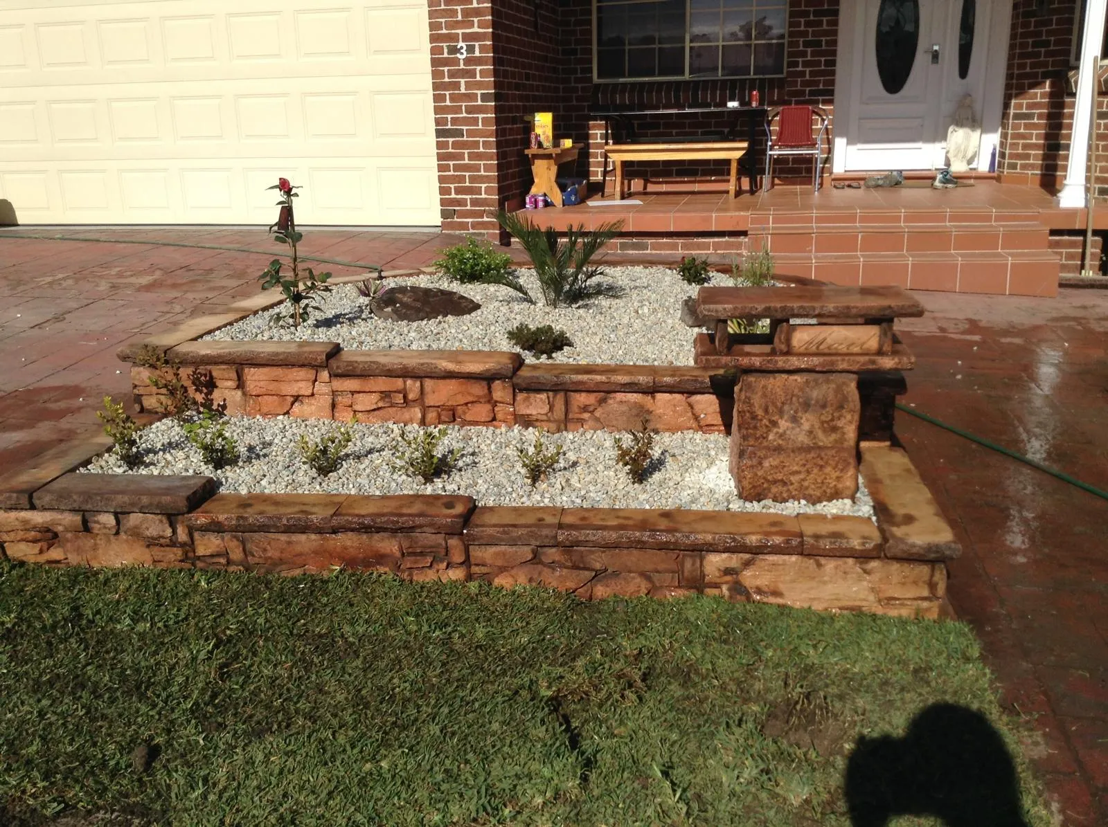 Tiered garden beds with Steve-made products