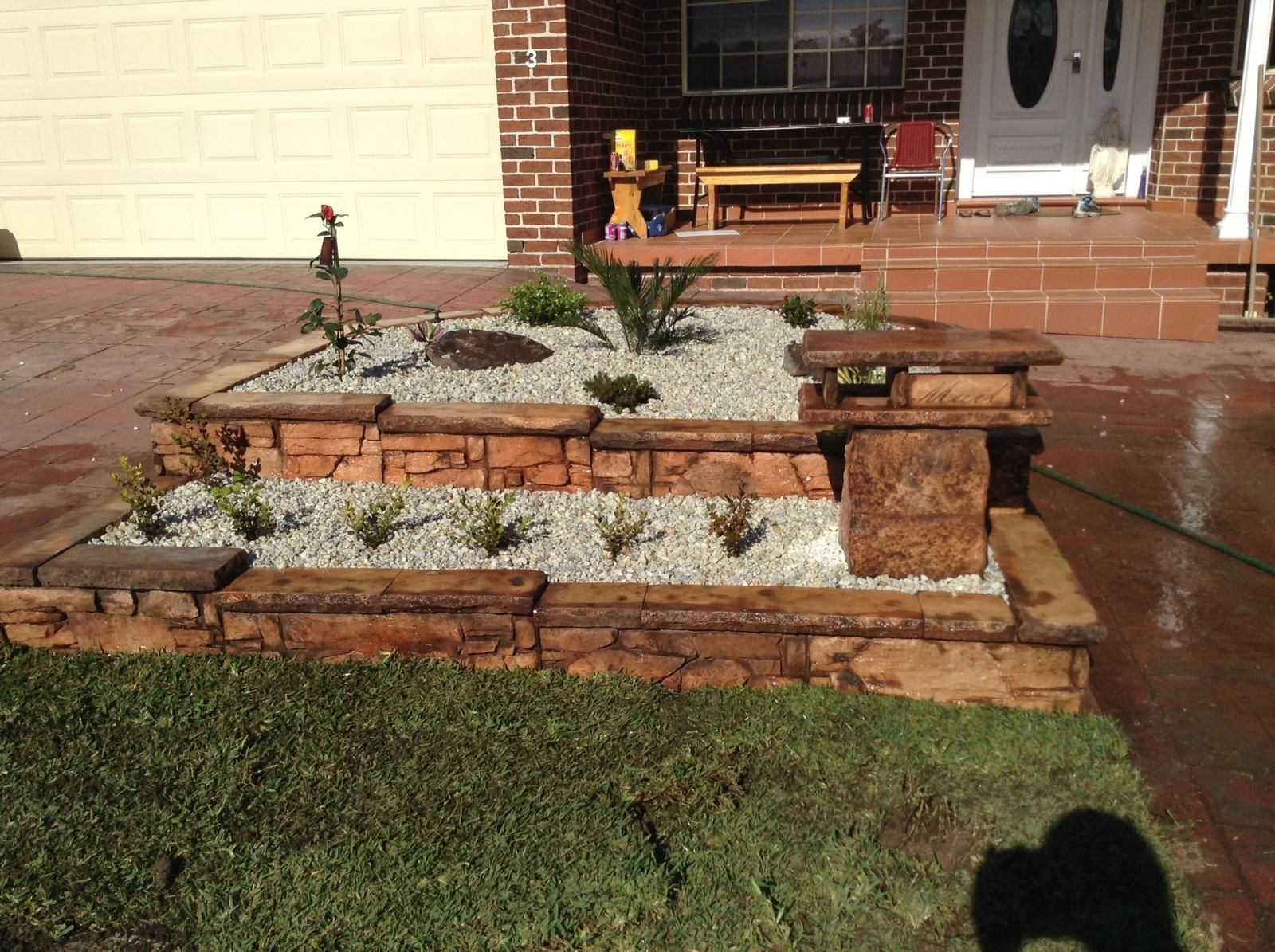 Tiered garden beds with Steve-made products