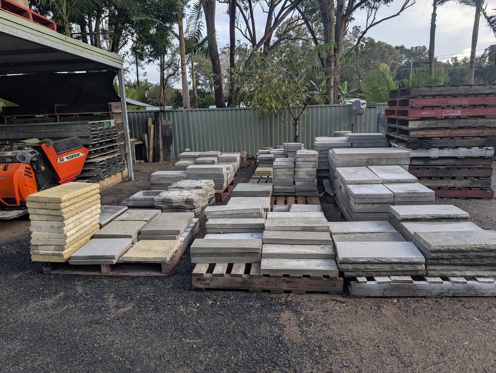 Steve's Oasis Landscapes workshop and on-site product manufacturing