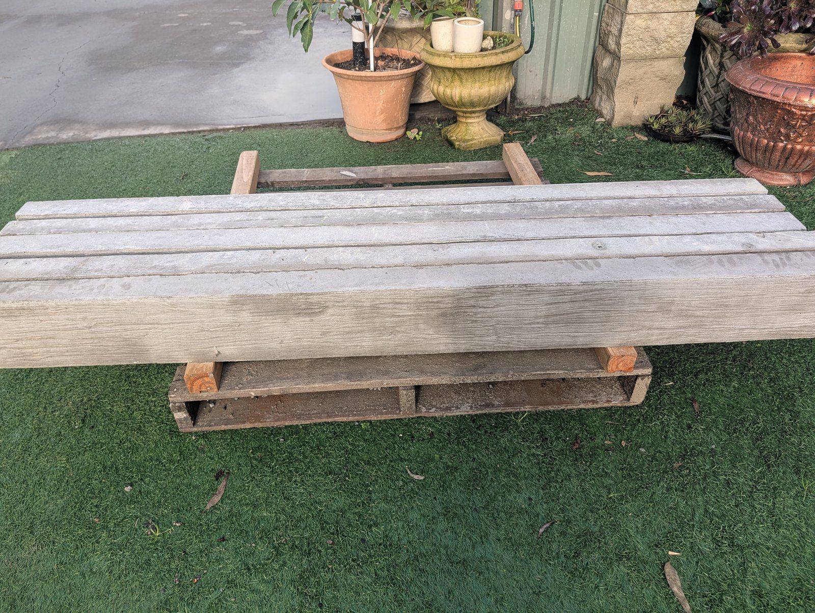Steve's Oasis Landscapes workshop and on-site product manufacturing