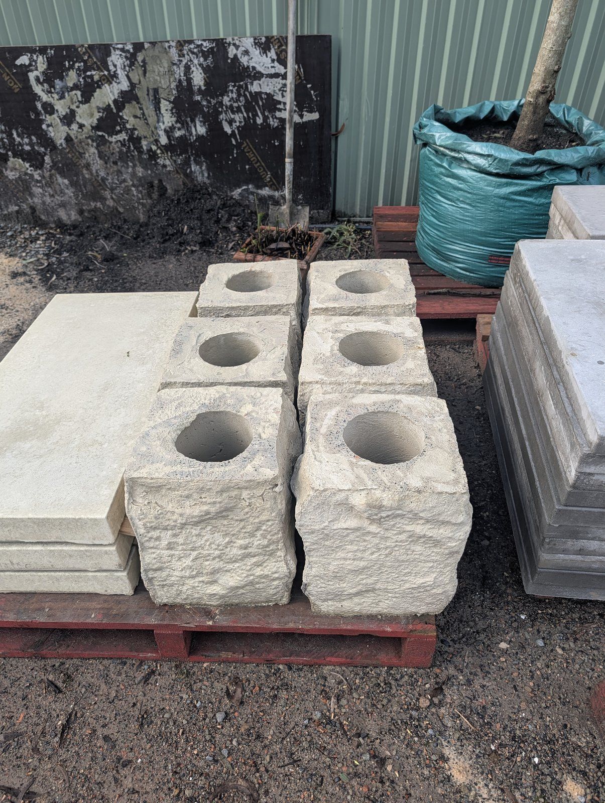 Steve's Oasis Landscapes workshop and on-site product manufacturing