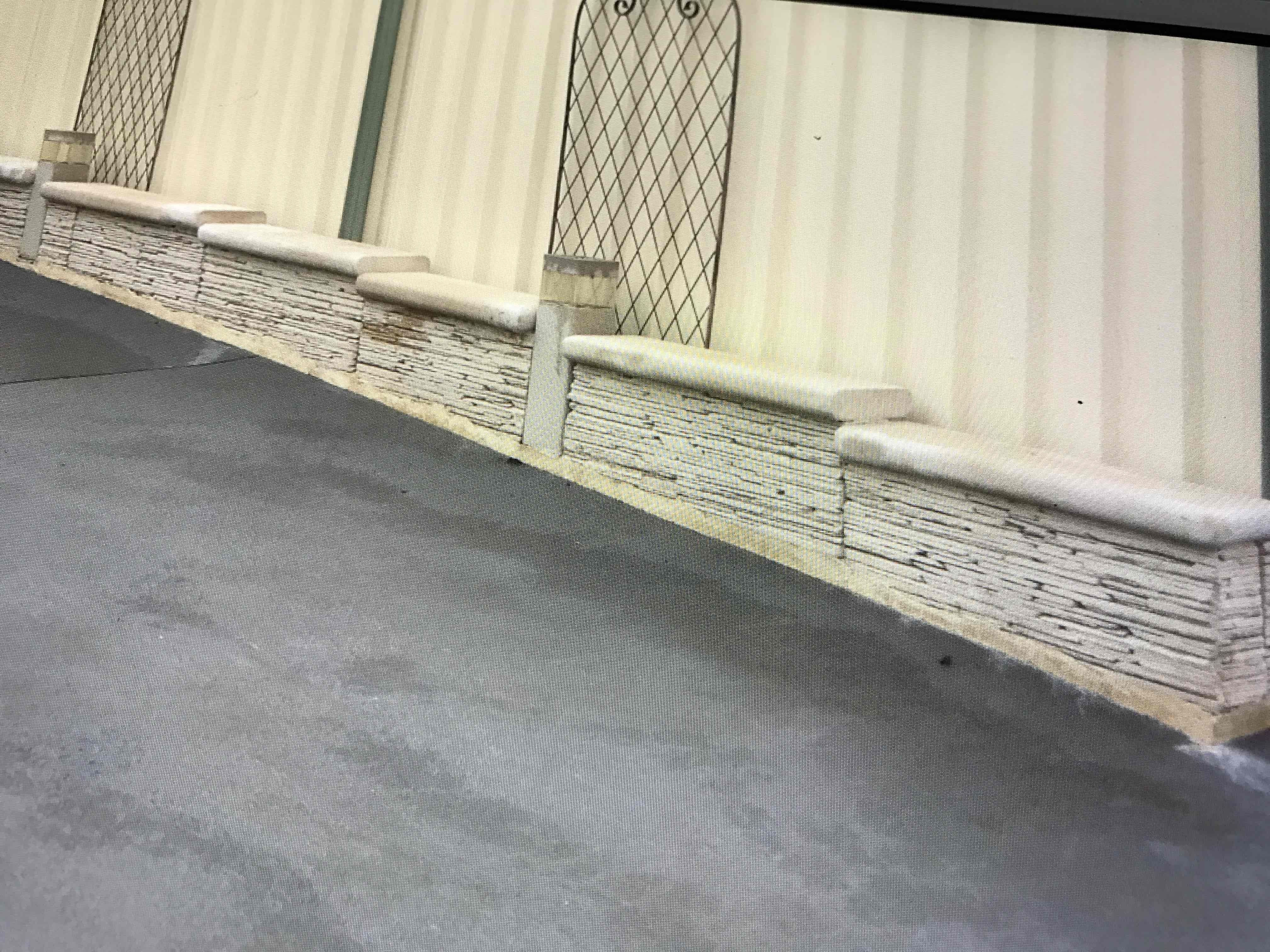Crazy-pave pool surround