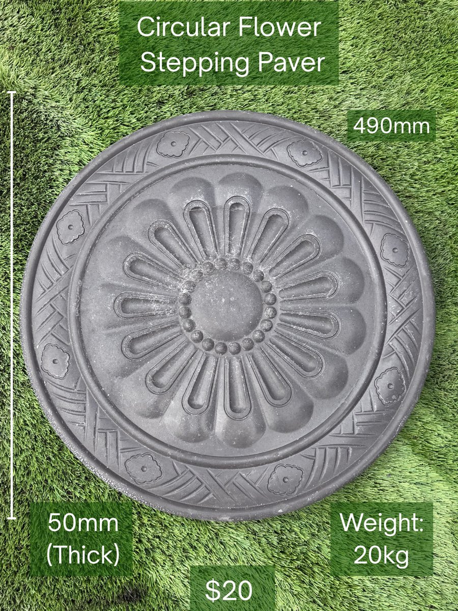 Circular Flower Stepping Paver — Steve-made landscape product from Steve's Oasis Landscapes