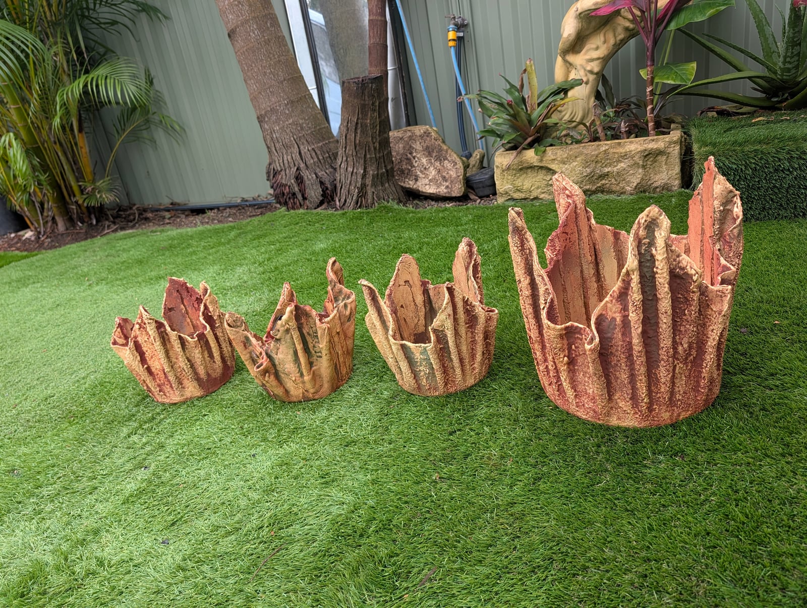 Concrete Cloth Pots — Steve-made product from Steve's Oasis Landscapes