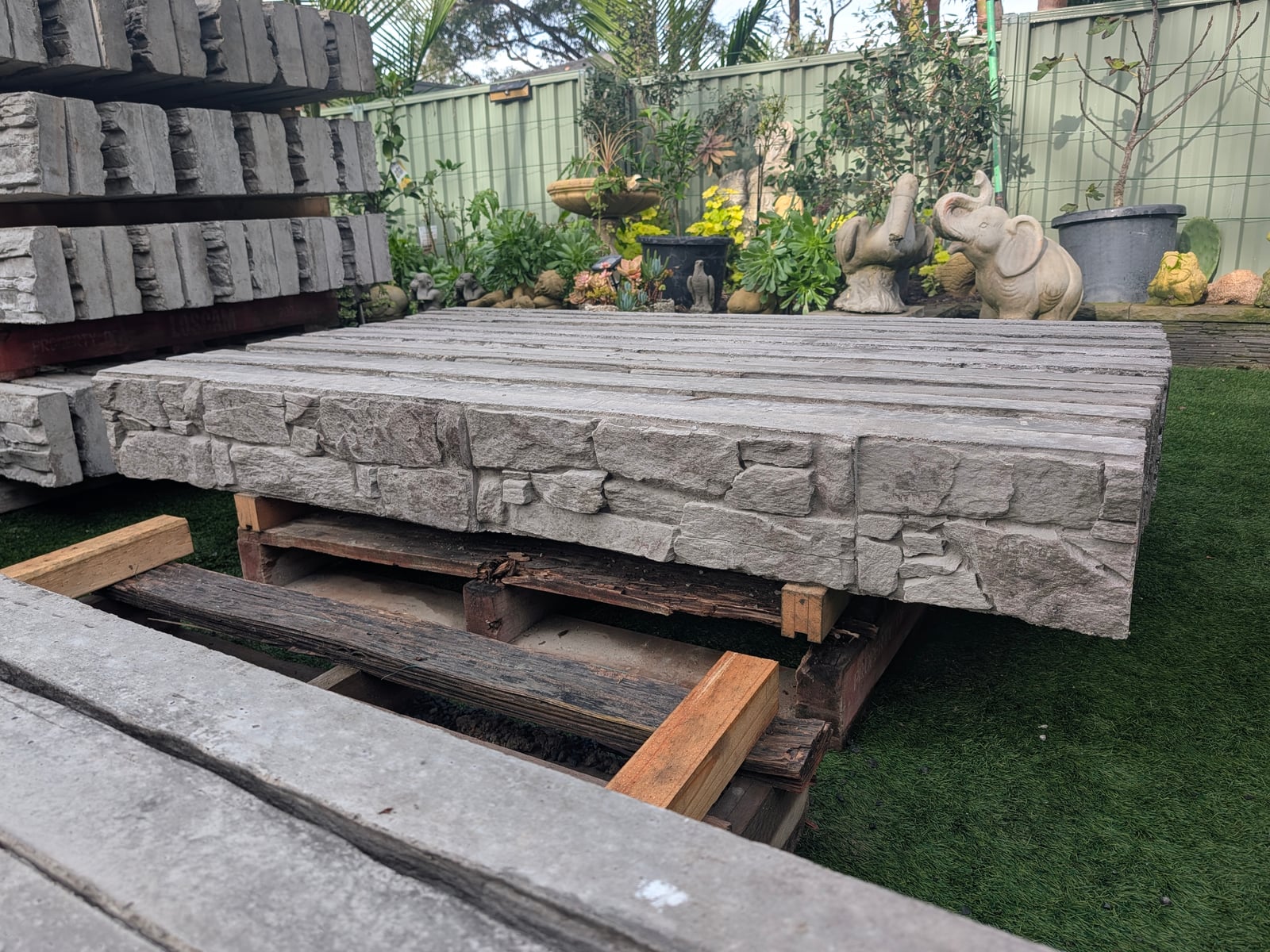 Crazy Stone Concrete Sleeper — Steve-made landscape product from Steve's Oasis Landscapes