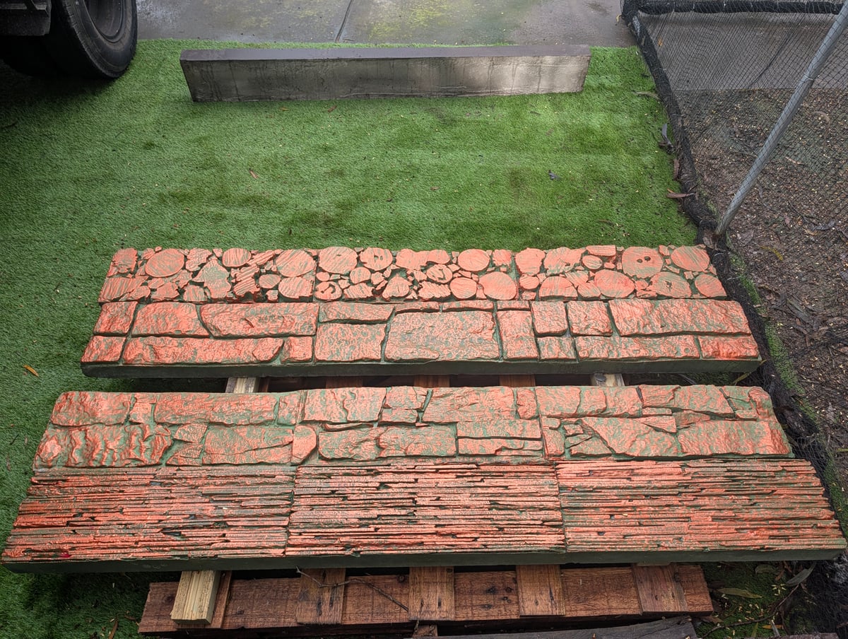 Custom Coloured Concrete Sleepers — Steve-made landscape product from Steve's Oasis Landscapes