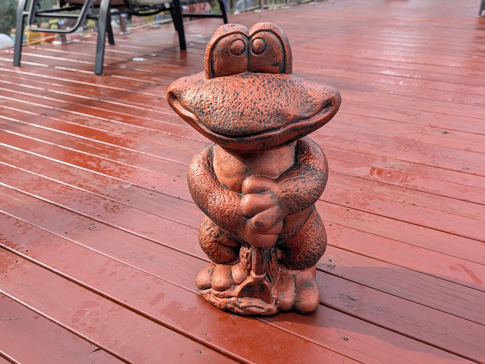 Digger Frog Statue — Steve-made landscape product from Steve's Oasis Landscapes