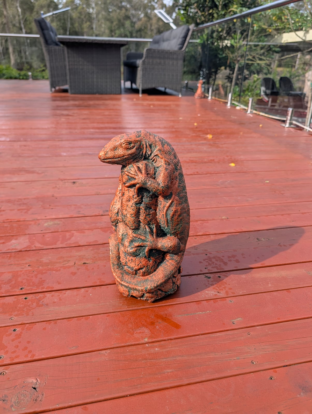 Large Lizard on Rock Statue — Steve-made product from Steve's Oasis Landscapes