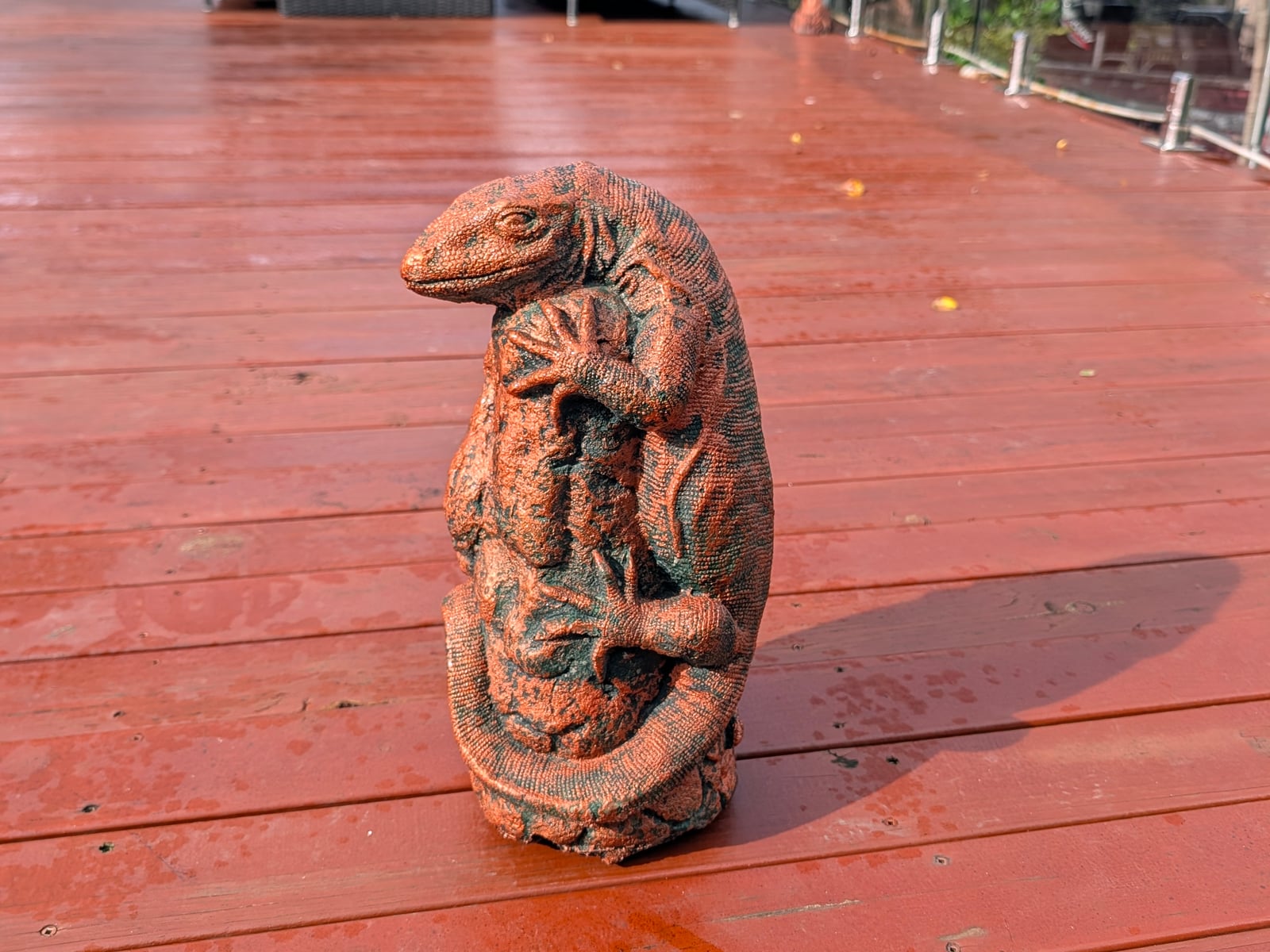 Large Lizard on Rock Statue — Steve-made landscape product from Steve's Oasis Landscapes