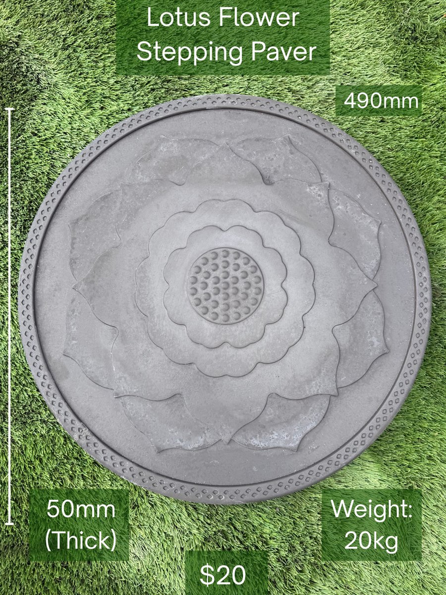 Lotus Flower Stepping Paver — Steve-made landscape product from Steve's Oasis Landscapes
