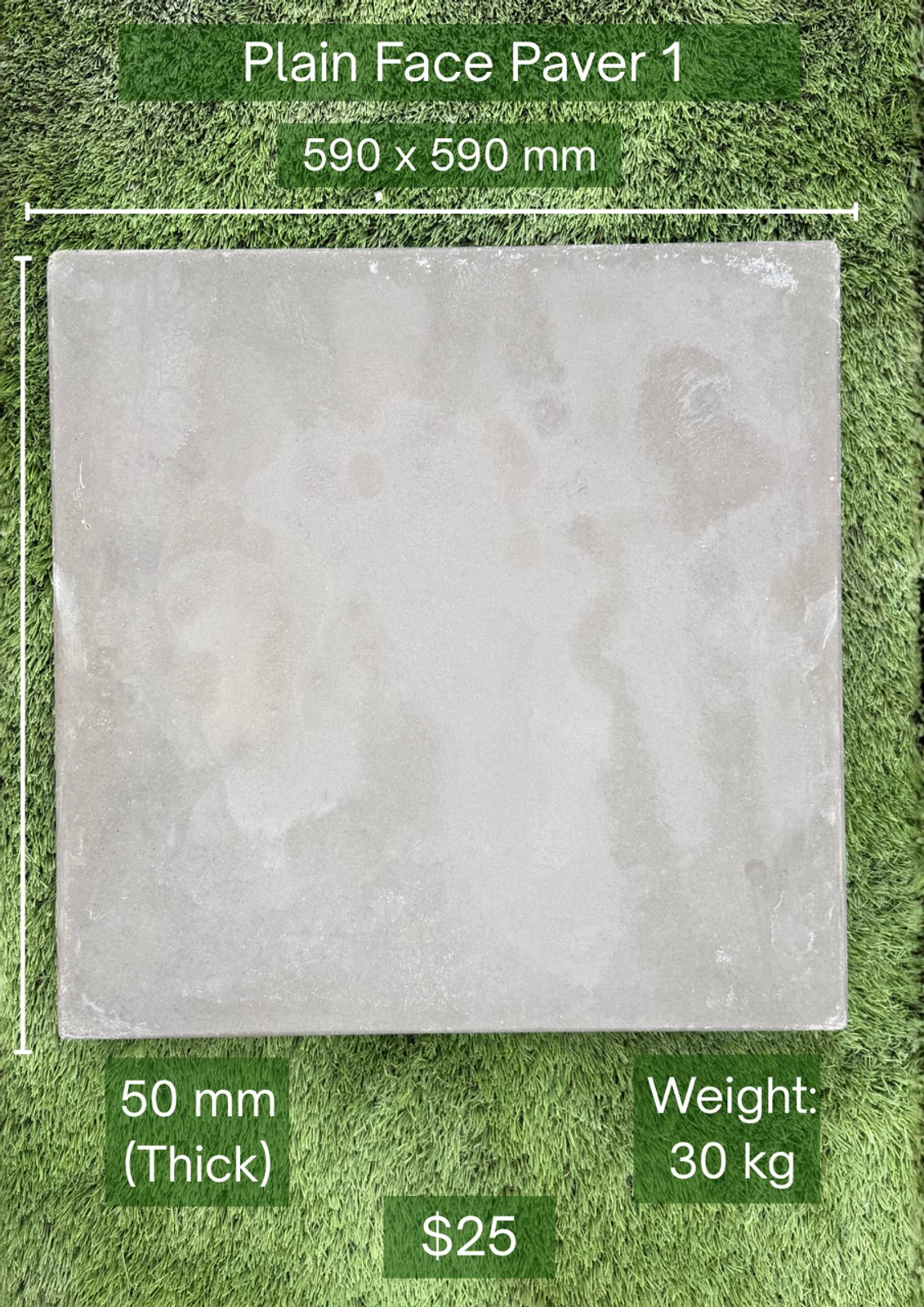 Plain Face Paver (590mm) — Steve-made product from Steve's Oasis Landscapes