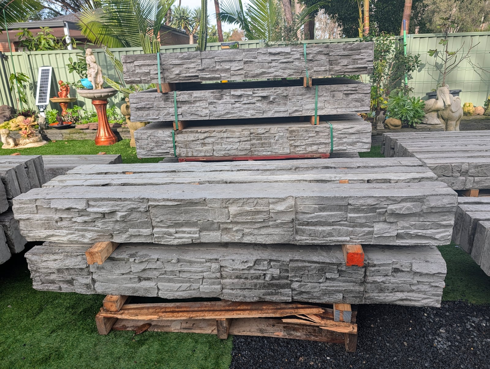 Rough Stack Stone Concrete Sleeper — Steve-made product from Steve's Oasis Landscapes