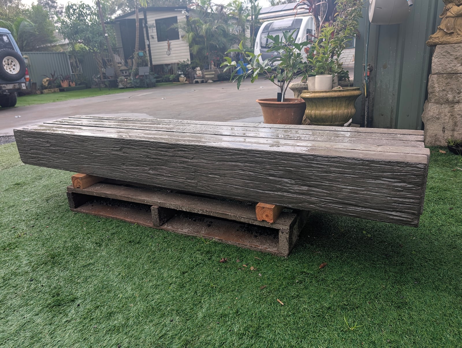 Wood Grain Finish Concrete Sleeper — Steve-made product from Steve's Oasis Landscapes
