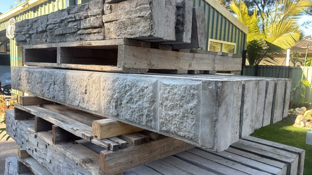 Sandstone Finish Concrete Sleeper — Steve-made landscape product from Steve's Oasis Landscapes