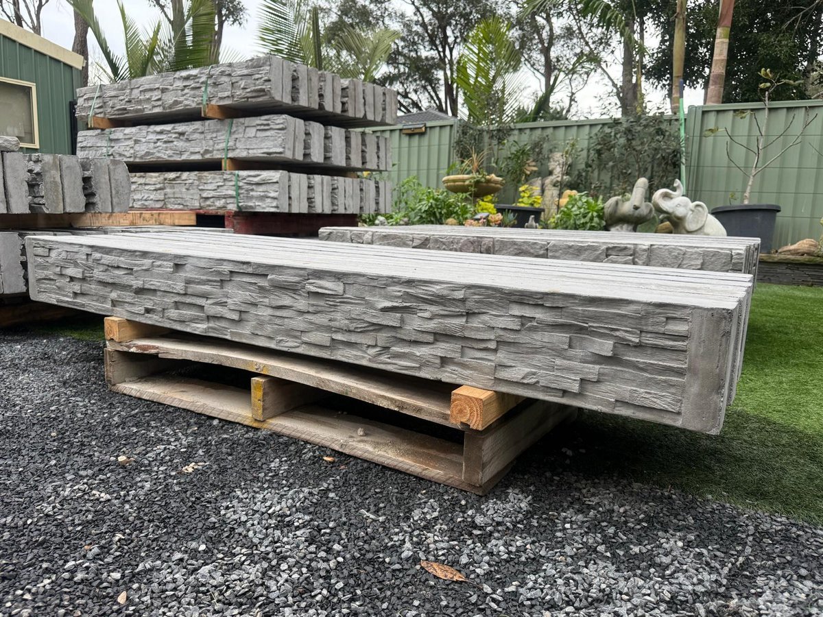Smooth Stack Stone Concrete Sleeper — Steve-made landscape product from Steve's Oasis Landscapes