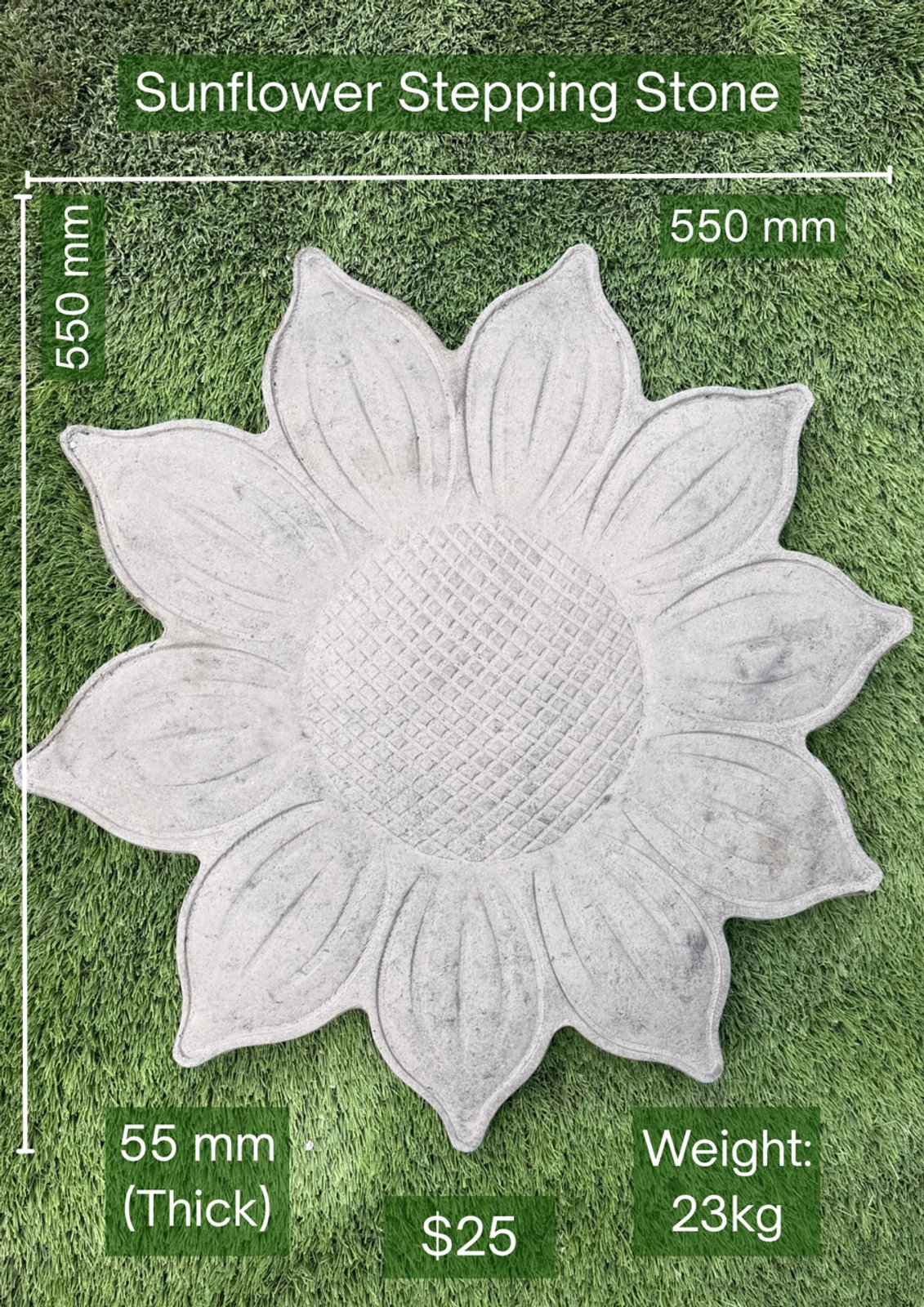 Sunflower Stepping Stone — Steve-made product from Steve's Oasis Landscapes