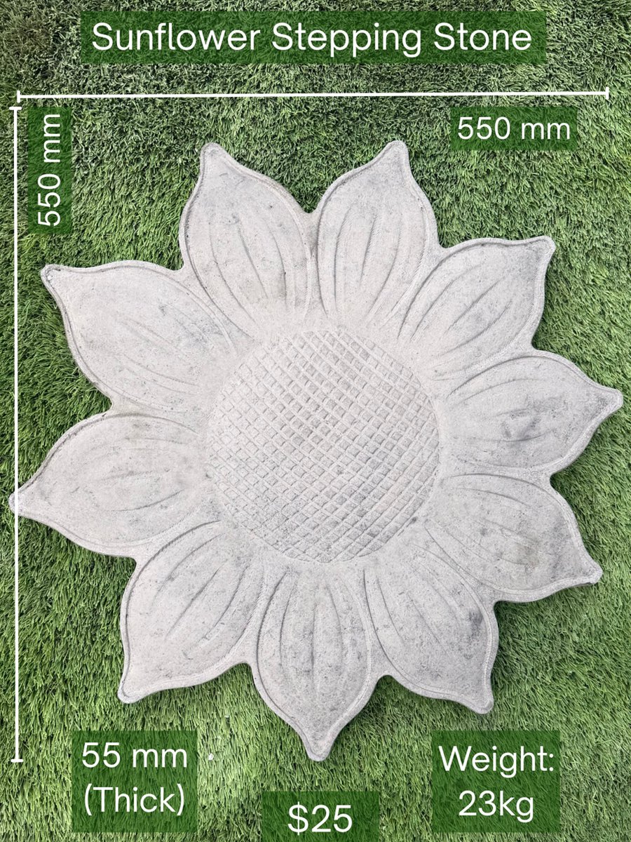 Sunflower Stepping Stone — Steve-made landscape product from Steve's Oasis Landscapes
