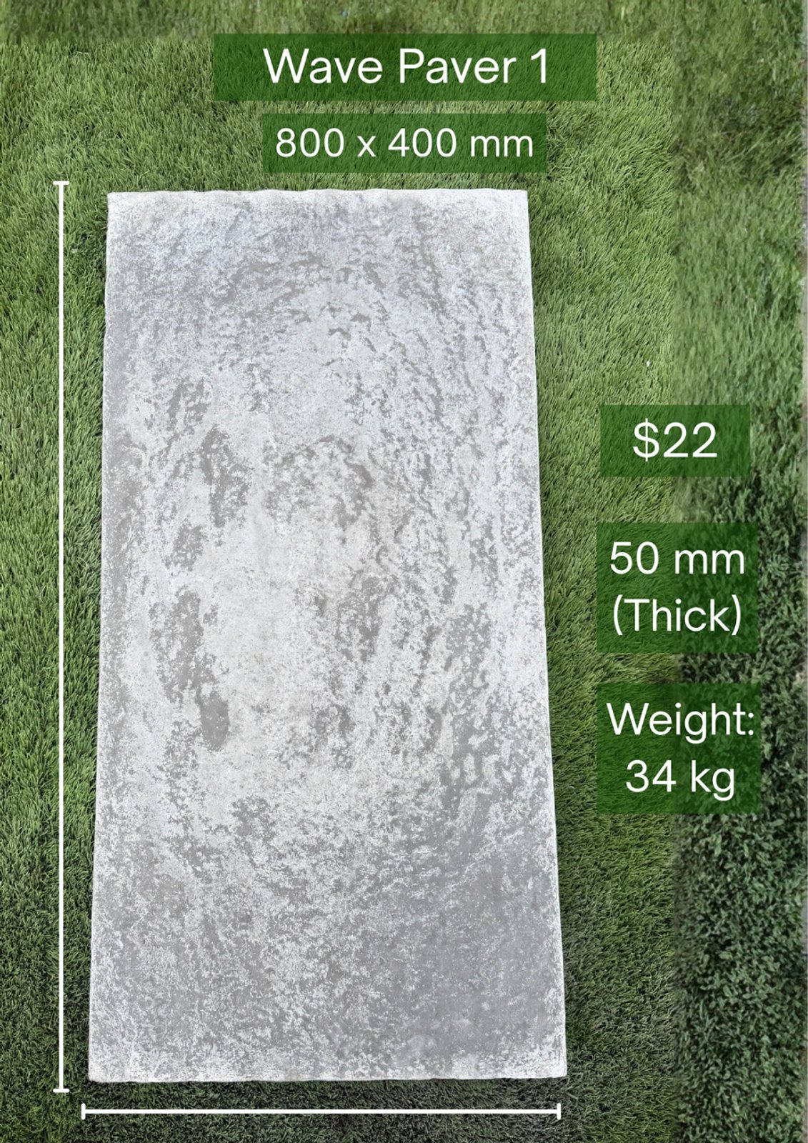 Wave Paver (800 x 400mm) — Steve-made product from Steve's Oasis Landscapes