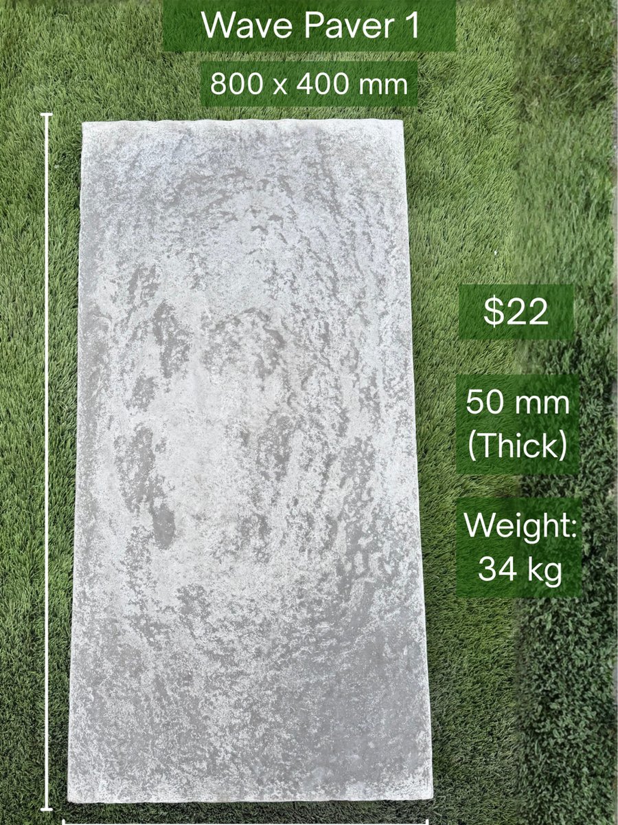 Wave Paver (800 x 400mm) — Steve-made landscape product from Steve's Oasis Landscapes
